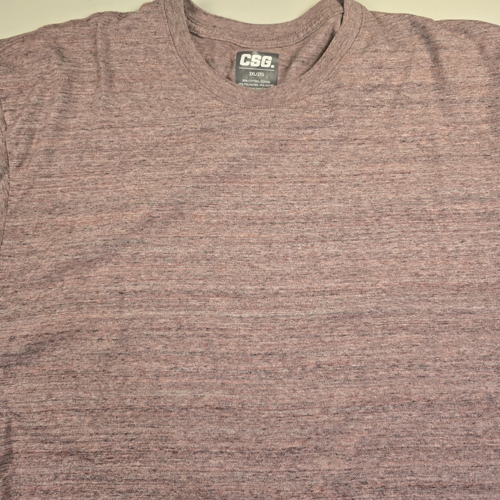 CSG Champs T-Shirt Mens 2XL Pink Short Sleeve Heathered Crew Athleisure Work Out